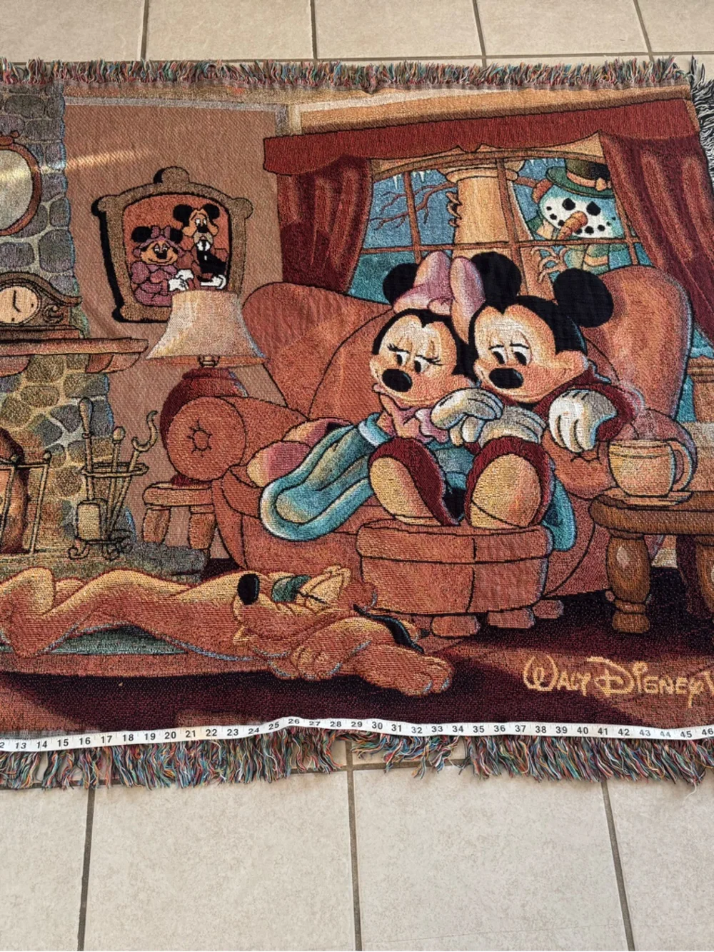Disney Christmas Holiday Cozy Mickey & Minnie Throw Blanket